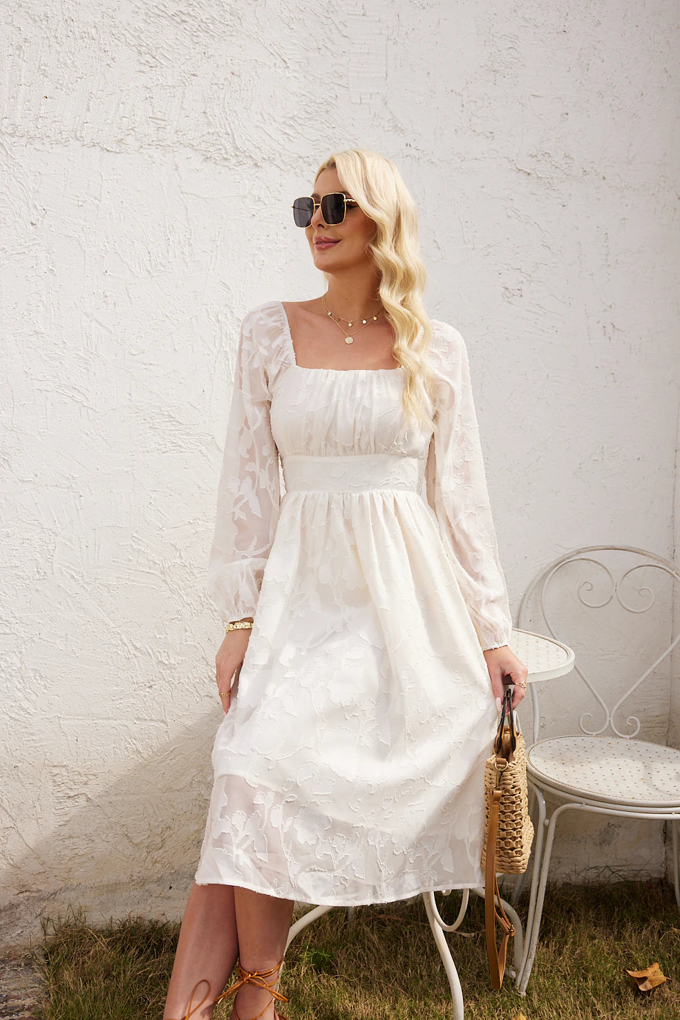 Sylvie Floral Jacquard Dress