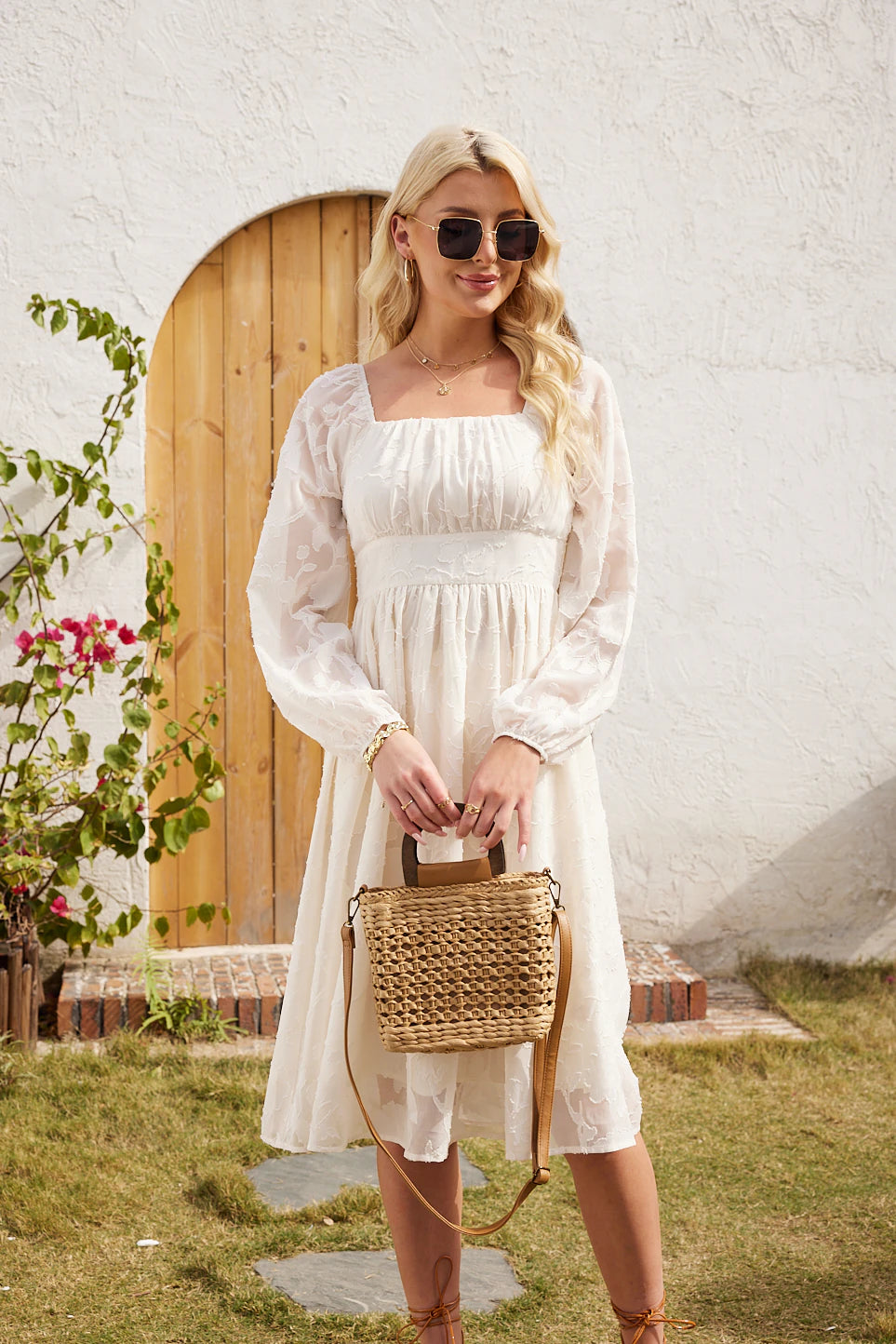 Sylvie Floral Jacquard Dress