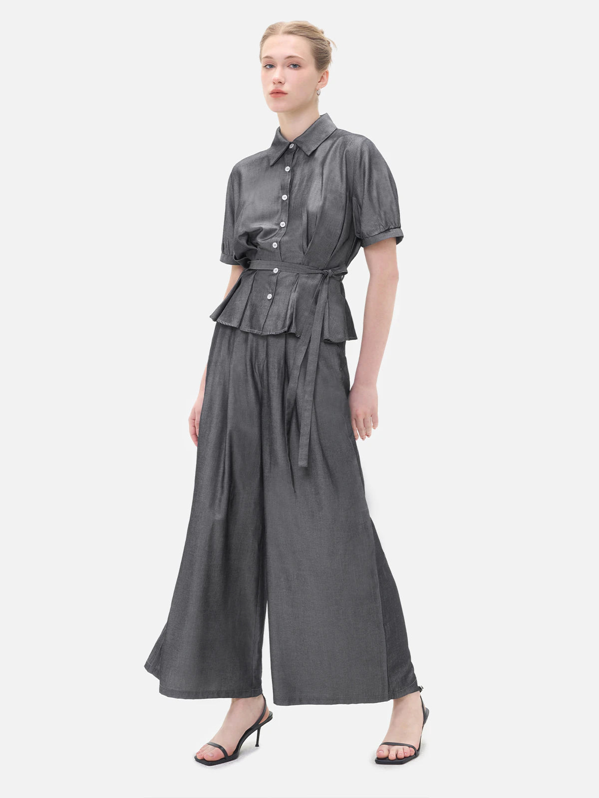 Rowan Tie-Waist Peplum Blouse